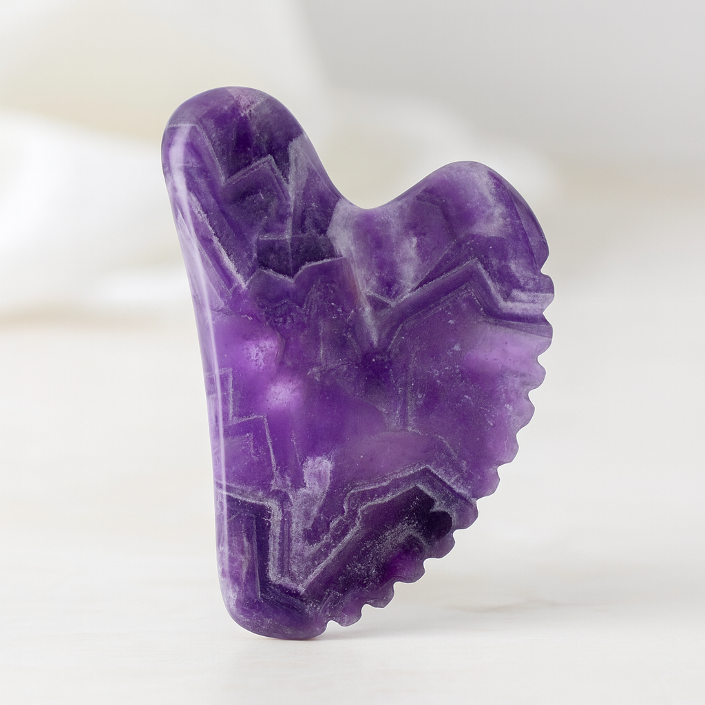 Amethyst Facial Roller & Heart Gua Sha Massager